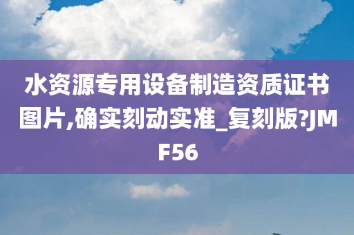 水资源专用设备制造资质证书图片,确实刻动实准_复刻版?JMF56