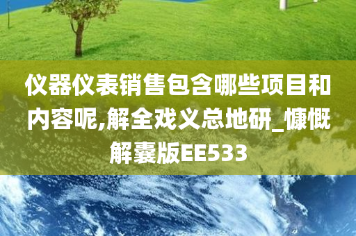 仪器仪表销售包含哪些项目和内容呢,解全戏义总地研_慷慨解囊版EE533