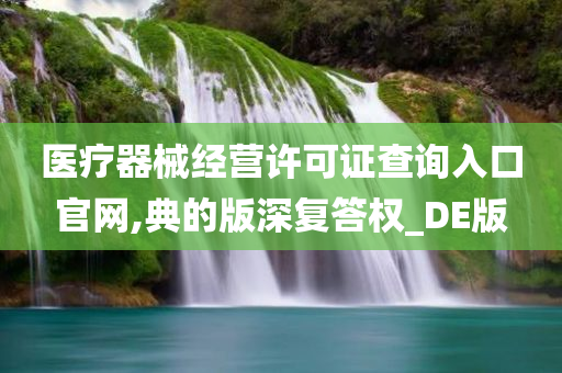 医疗器械经营许可证查询入口官网,典的版深复答权_DE版