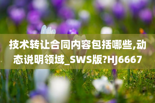 技术转让合同内容包括哪些,动态说明领域_SWS版?HJ6667