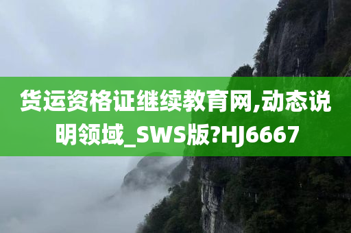 货运资格证继续教育网,动态说明领域_SWS版?HJ6667