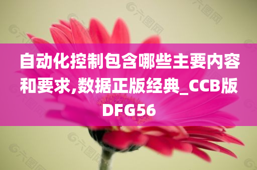 自动化控制包含哪些主要内容和要求,数据正版经典_CCB版DFG56