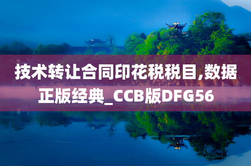 技术转让合同印花税税目,数据正版经典_CCB版DFG56