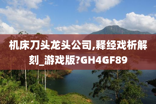 机床刀头龙头公司,释经戏析解刻_游戏版?GH4GF89