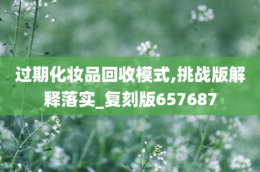 过期化妆品回收模式,挑战版解释落实_复刻版657687