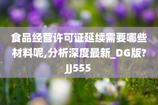 食品经营许可证延续需要哪些材料呢,分析深度最新_DG版?JJ555