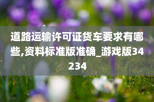 道路运输许可证货车要求有哪些,资料标准版准确_游戏版34234