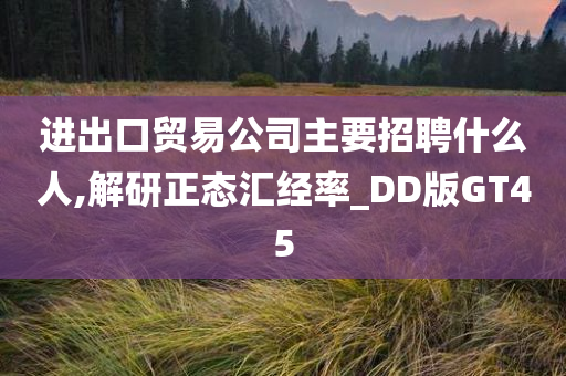 进出口贸易公司主要招聘什么人,解研正态汇经率_DD版GT45