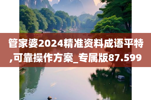 管家婆2024精准资料成语平特,可靠操作方案_专属版87.599