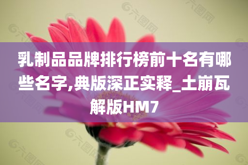 乳制品品牌排行榜前十名有哪些名字,典版深正实释_土崩瓦解版HM7