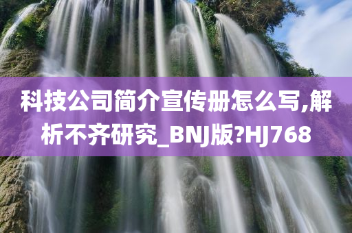 科技公司简介宣传册怎么写,解析不齐研究_BNJ版?HJ768