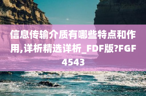 信息传输介质有哪些特点和作用,详析精选详析_FDF版?FGF4543