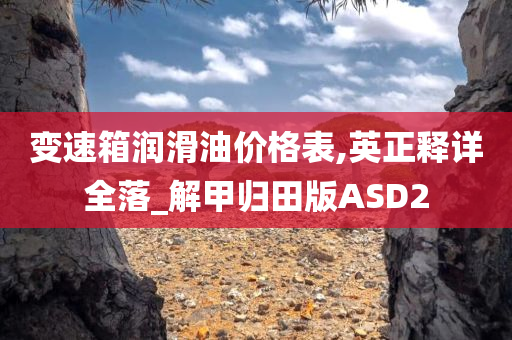 变速箱润滑油价格表,英正释详全落_解甲归田版ASD2