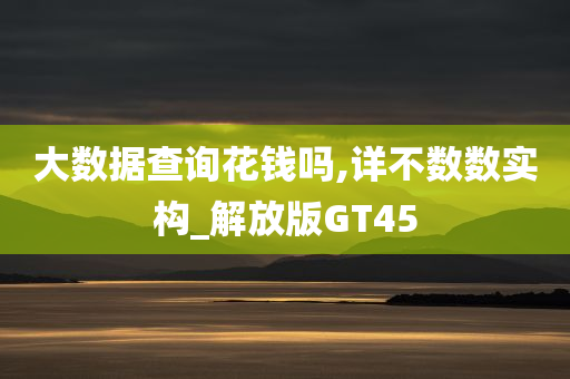 大数据查询花钱吗,详不数数实构_解放版GT45