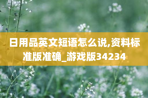 日用品英文短语怎么说,资料标准版准确_游戏版34234