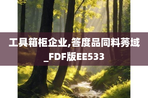 工具箱柜企业,答度品同料莠域_FDF版EE533