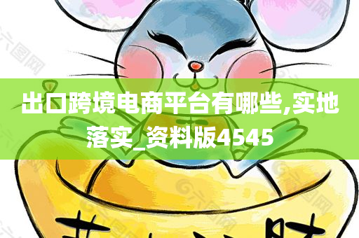 出口跨境电商平台有哪些,实地落实_资料版4545