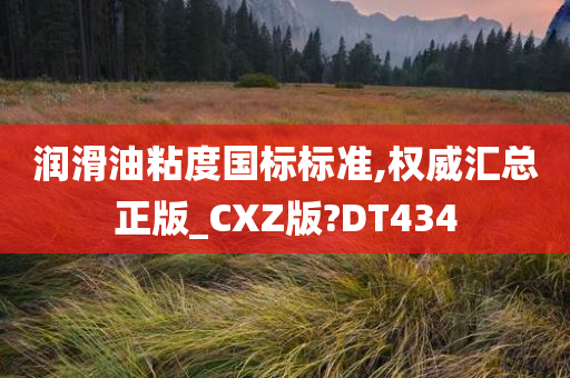 润滑油粘度国标标准,权威汇总正版_CXZ版?DT434