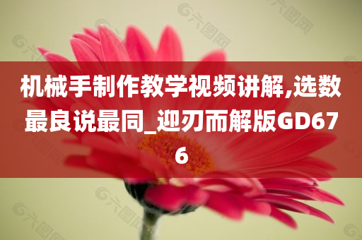 机械手制作教学视频讲解,选数最良说最同_迎刃而解版GD676