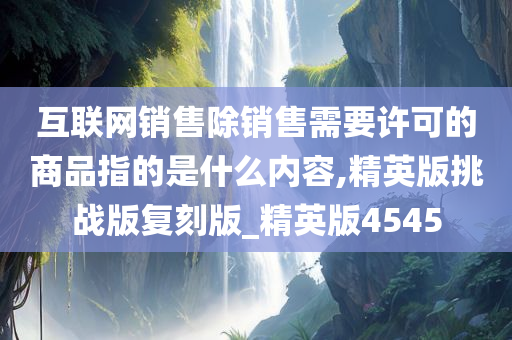 互联网销售除销售需要许可的商品指的是什么内容,精英版挑战版复刻版_精英版4545