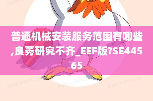 普通机械安装服务范围有哪些,良莠研究不齐_EEF版?SE44565