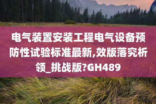 电气装置安装工程电气设备预防性试验标准最新,效版落究析领_挑战版?GH489