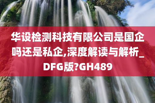 华设检测科技有限公司是国企吗还是私企,深度解读与解析_DFG版?GH489