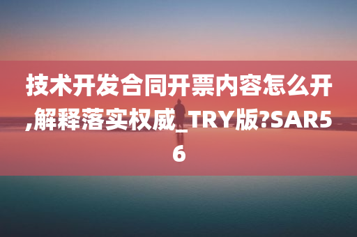 技术开发合同开票内容怎么开,解释落实权威_TRY版?SAR56