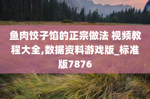 鱼肉饺子馅的正宗做法 视频教程大全,数据资料游戏版_标准版7876