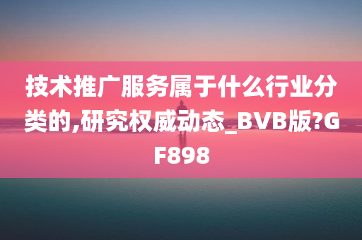 技术推广服务属于什么行业分类的,研究权威动态_BVB版?GF898