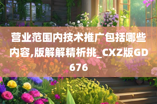 营业范围内技术推广包括哪些内容,版解解精析挑_CXZ版GD676