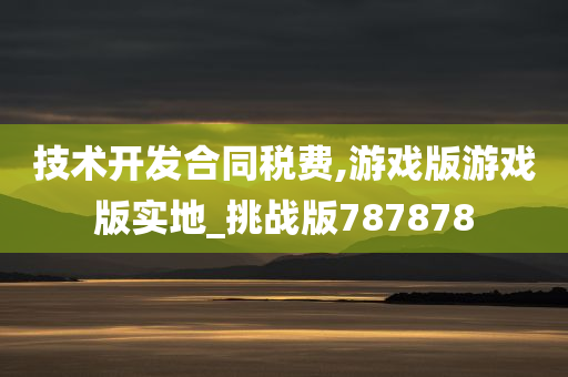 技术开发合同税费,游戏版游戏版实地_挑战版787878