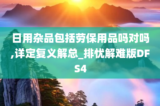 日用杂品包括劳保用品吗对吗,详定复义解总_排忧解难版DFS4