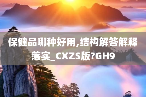 保健品哪种好用,结构解答解释落实_CXZS版?GH9