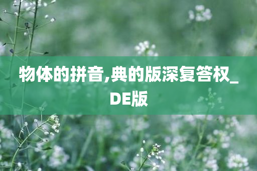 物体的拼音,典的版深复答权_DE版