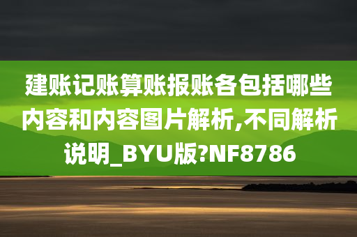 建账记账算账报账各包括哪些内容和内容图片解析,不同解析说明_BYU版?NF8786