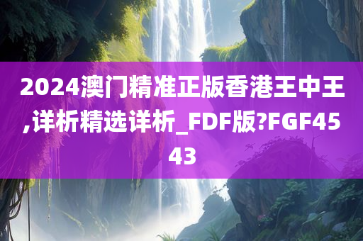 2024澳门精准正版香港王中王,详析精选详析_FDF版?FGF4543