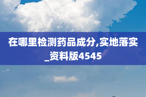 在哪里检测药品成分,实地落实_资料版4545