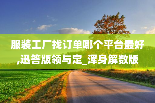 服装工厂找订单哪个平台最好,迅答版领与定_浑身解数版