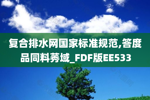 复合排水网国家标准规范,答度品同料莠域_FDF版EE533