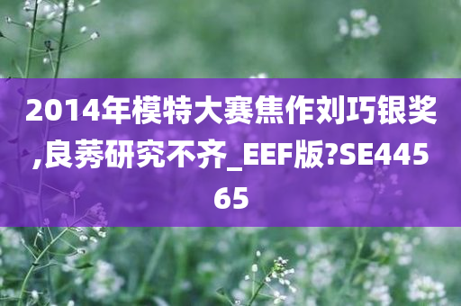 2014年模特大赛焦作刘巧银奖,良莠研究不齐_EEF版?SE44565