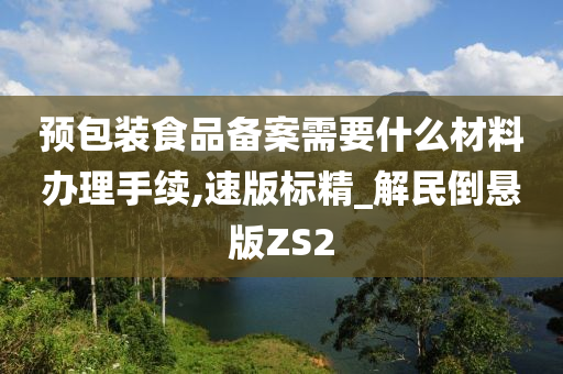 预包装食品备案需要什么材料办理手续,速版标精_解民倒悬版ZS2