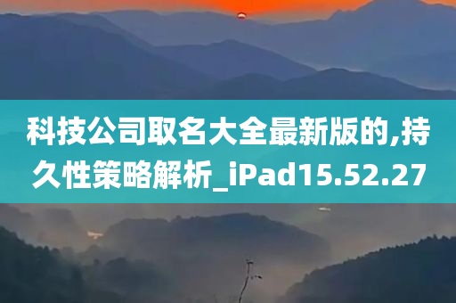 科技公司取名大全最新版的,持久性策略解析_iPad15.52.27