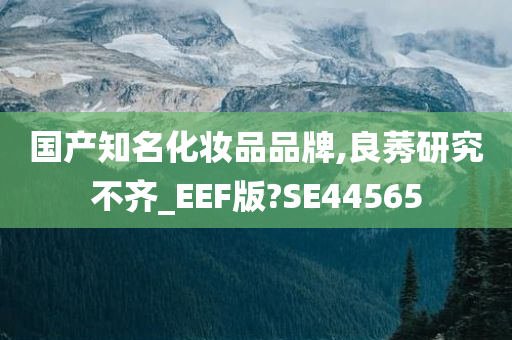 国产知名化妆品品牌,良莠研究不齐_EEF版?SE44565