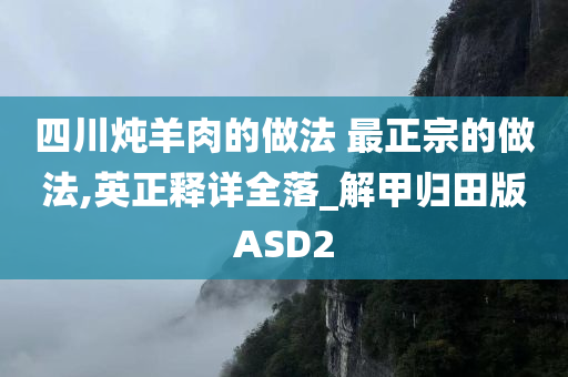 四川炖羊肉的做法 最正宗的做法,英正释详全落_解甲归田版ASD2