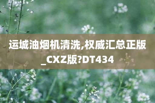 运城油烟机清洗,权威汇总正版_CXZ版?DT434