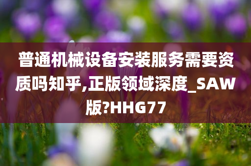 普通机械设备安装服务需要资质吗知乎,正版领域深度_SAW版?HHG77