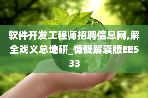 软件开发工程师招聘信息网,解全戏义总地研_慷慨解囊版EE533