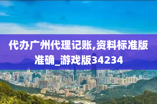 代办广州代理记账,资料标准版准确_游戏版34234