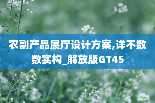 农副产品展厅设计方案,详不数数实构_解放版GT45